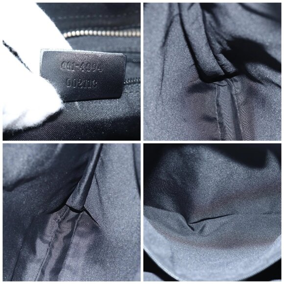 GUCCI Sherry Line GG Canvas Shoulder Bag Black White 001 4094 Auth mr271 - Picture 15 of 16